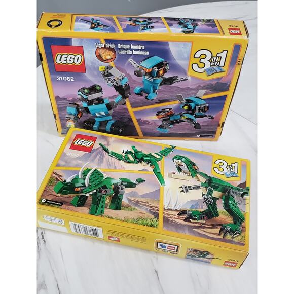 Lot 2 New Lego Creator 31058 Mighty Dinosaur 31062 Robo Explorer 3 in 1 - Picture 7 of 7